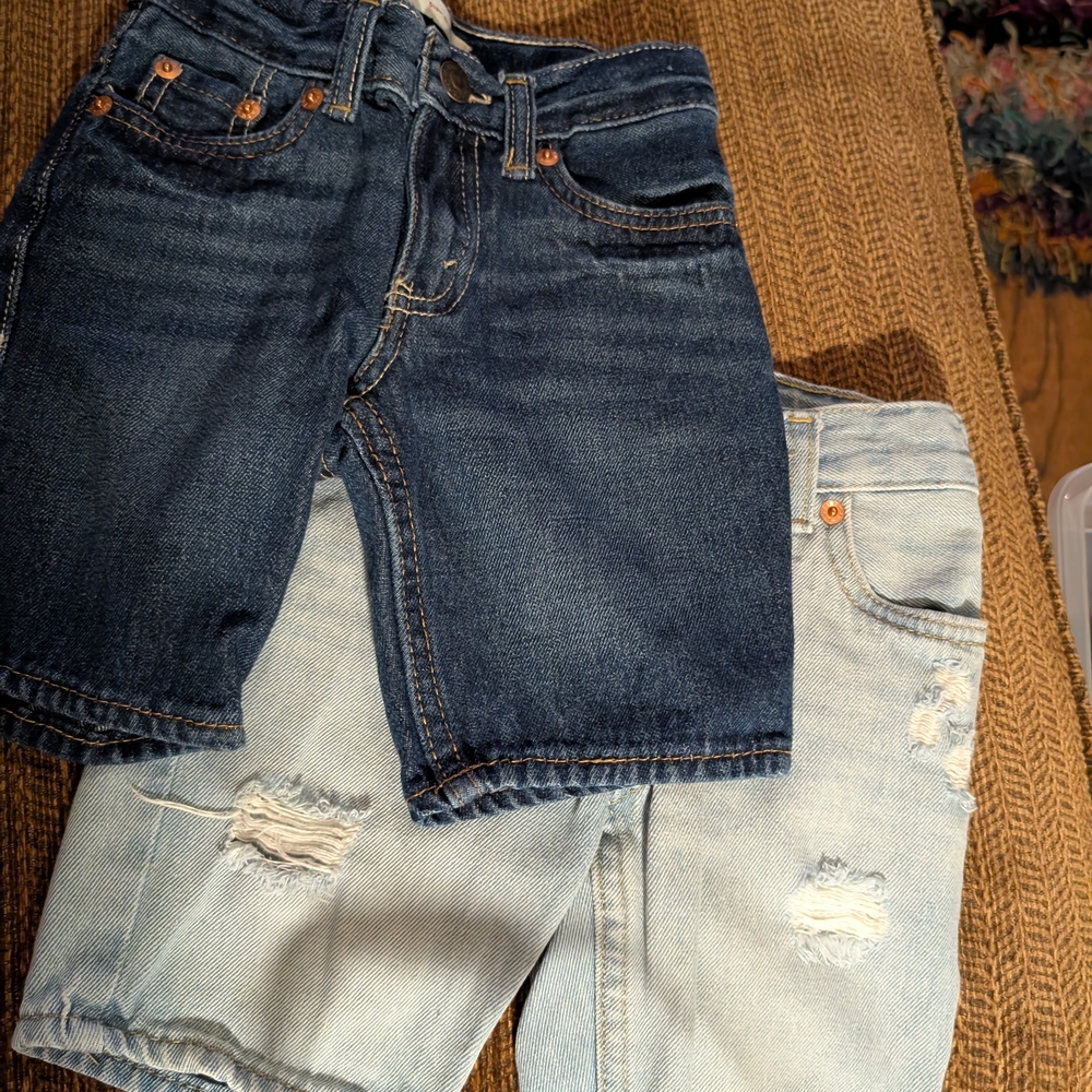 Levi's Light and Dark Blue Denim Shorts